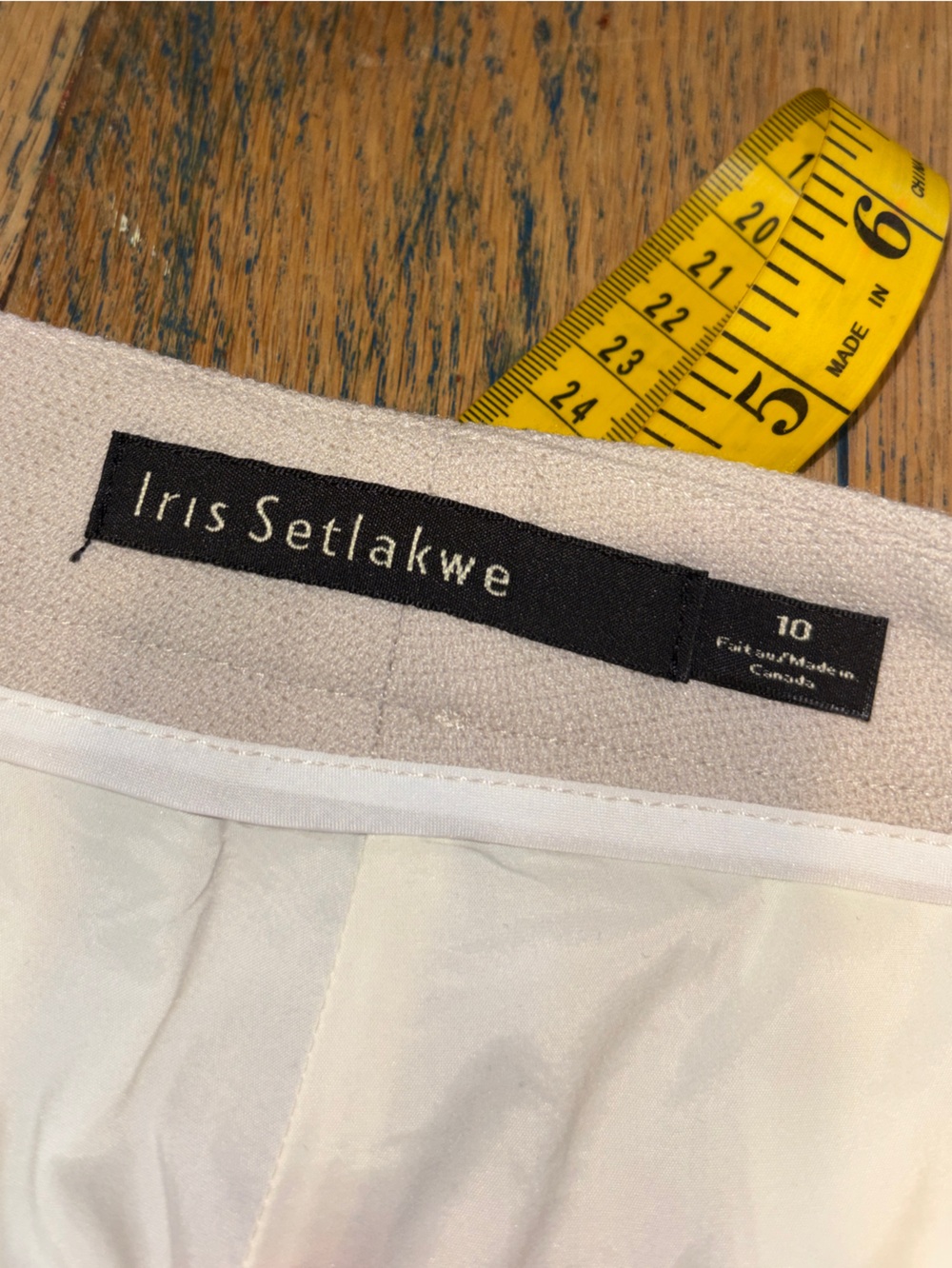 IRIS SETLAKWE Tailored Fully Lined Pants Beige Size 10 - Picture 2 of 11